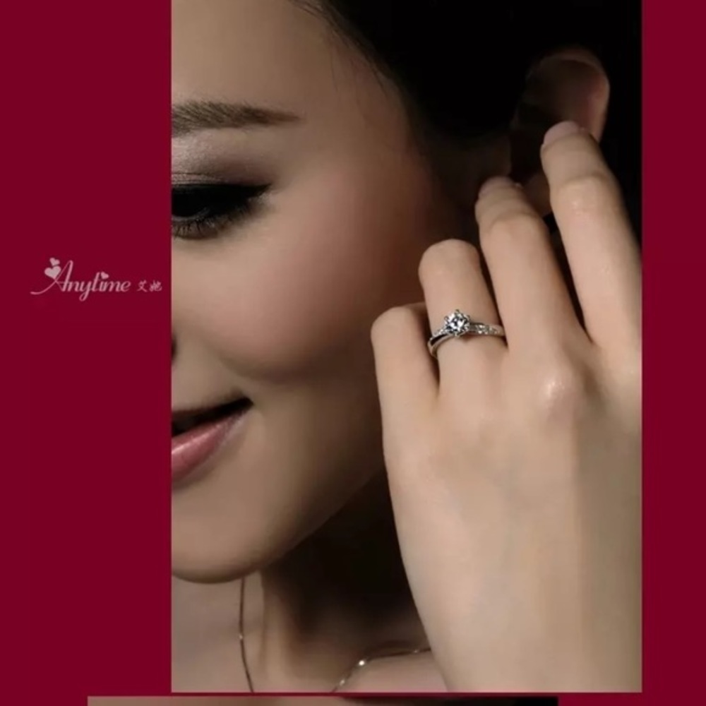 NEW Fashion Sterling Silver Shiny Zircon Ring - Picture 6 of 9